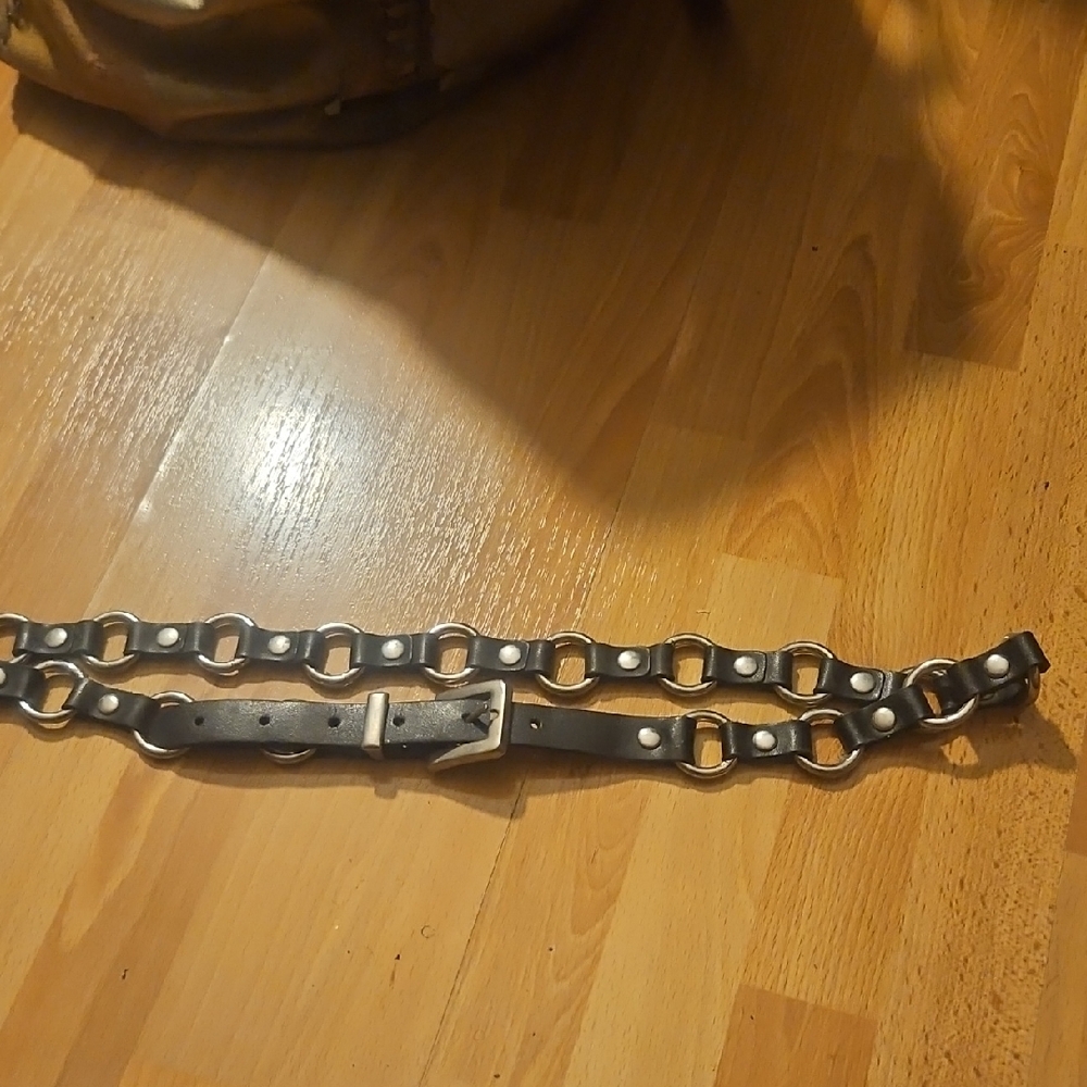 Vintage Black and Silver Chain Belt